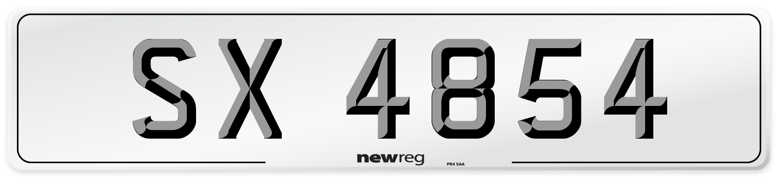 SX 4854 Number Plate from New Reg